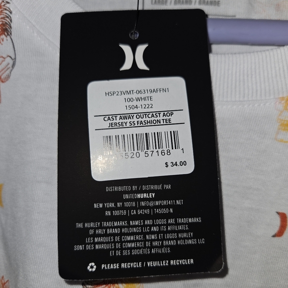 NWT Hurley Castaway Tee - Picture 3 of 4